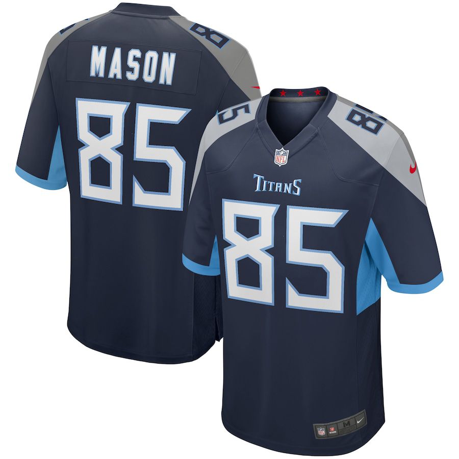 Men Tennessee Titans #85 Derrick Mason Nike Navy Game Retired Player NFL Jersey